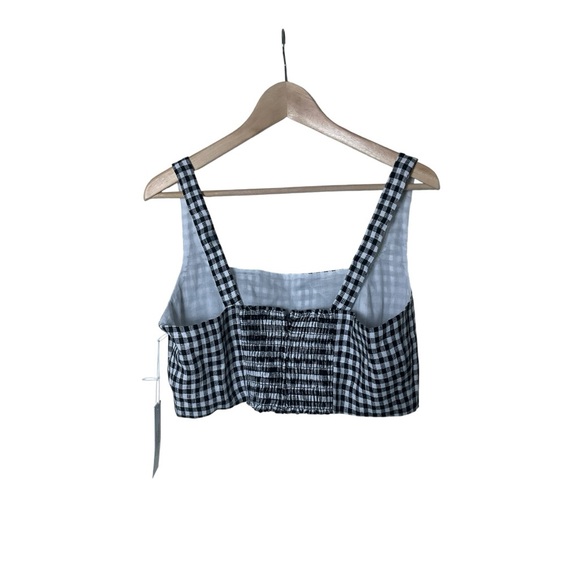 NWT Reformation Cole Two Piece Set Linen Skirt Top April Check Black White 10 - Picture 5 of 9